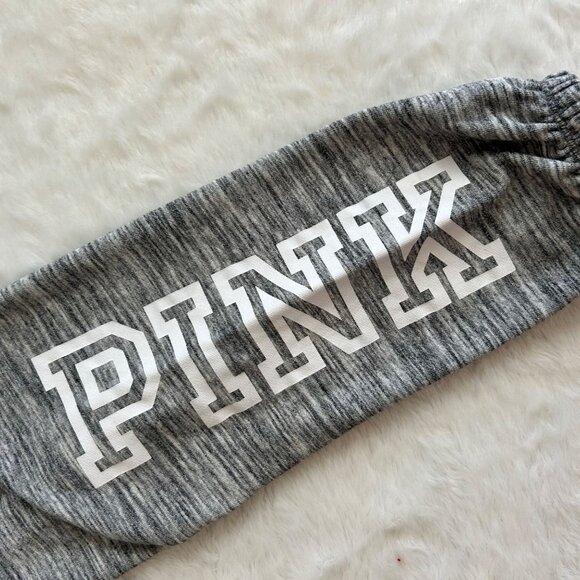 Y2K PINK Victorias Secret Grey Cropped Jogger Drawstring Sweatpants - Small - Picture 4 of 6